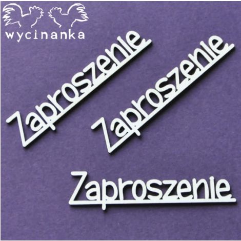 Tekturka Wycinanka Napis Zaproszenie #2, 3szt